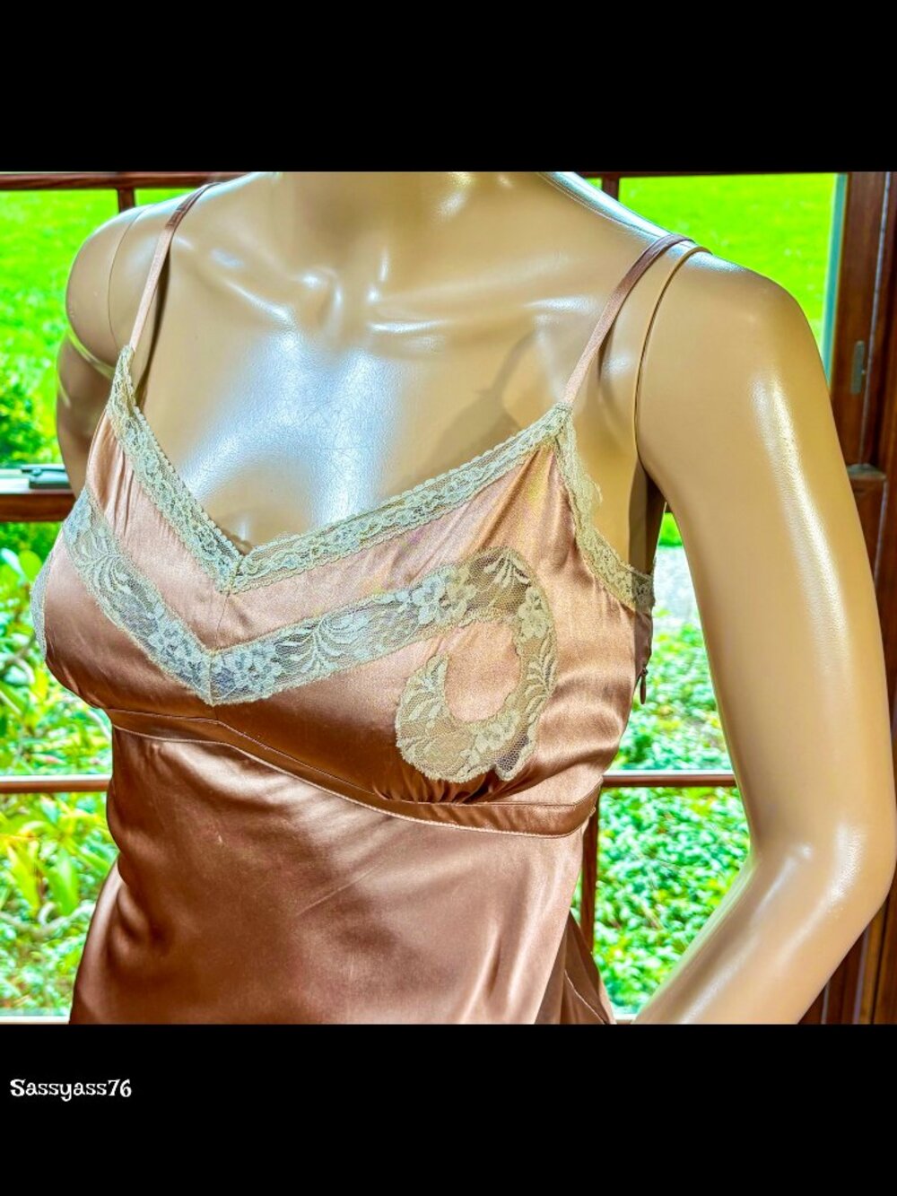 ▪️RED VALENTINO▪️Rose Peach & Ivory Silk Blend Satin Antique Lace Camisole Top - Picture 3 of 6